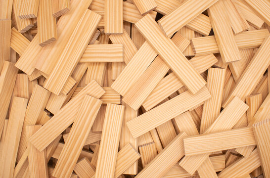 Jeu de construction en briques de bois