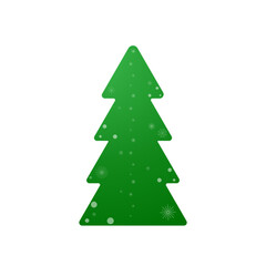 Green Christmas tree isolated on white.