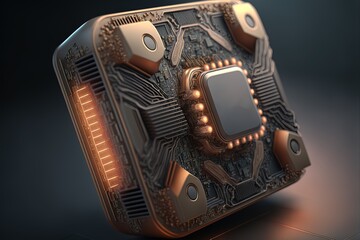 Illustration about computer parts. Made by AI.
