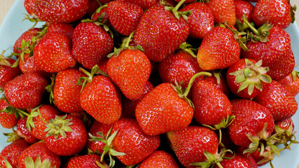 Juicy Red ripe organic strawberries