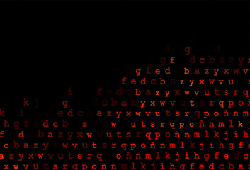 Dark orange vector template with isolated letters.