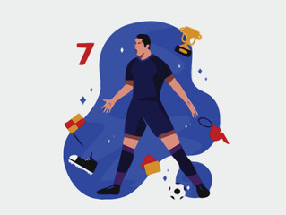 Football World Cup 2022 Qatar Ronaldo 7 Portraits illustration