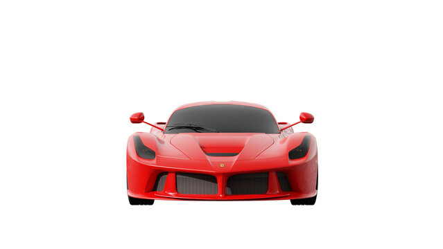 FERRARI ON TRANSPARENT PNG BACKGROUND ISOLATED WHITE BACKGROUND
