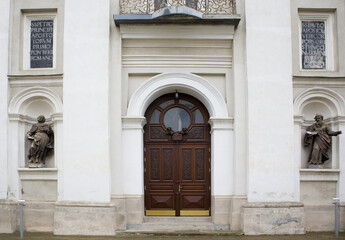 Fototapeta na wymiar Fragment of Catholic Cathedral of St. Peter and Paul in Lutsk, Ukraine