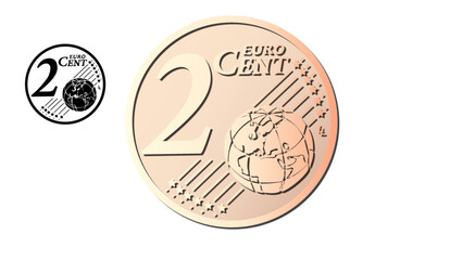 2 euro cent vector - obrazy, fototapety, plakaty