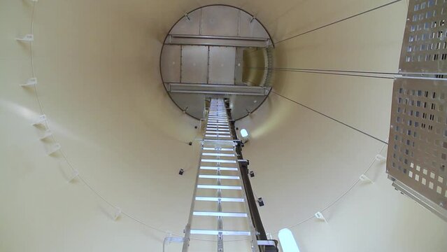 Stairs inside the wind turbine