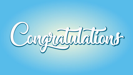 Congratulations lettering text. Banner for cards and design.
