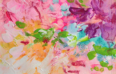 Art modern oil and acrylic smear blot canvas painting wall. Abstract texture color stain...