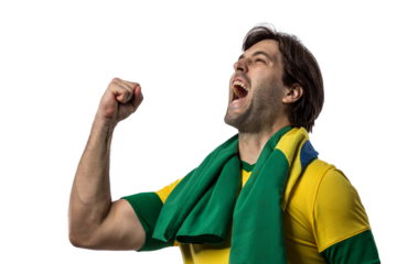 Brazilian soccer player, celebrating the championship