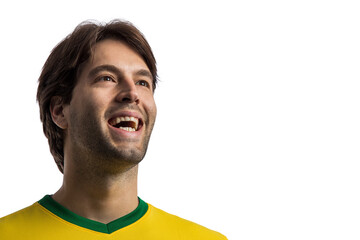 Fototapeta premium Brazilian soccer player, celebrating the championship
