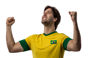 Brazilian soccer player, celebrating the championship