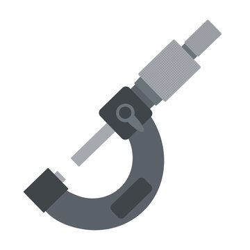 Vector isolated of micrometer is equipment measurement. micrometer use measuring object in mimimal design. micrometers by engineering factory industry measure micrometer equipment concept