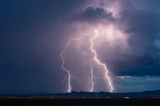 lightning bolt strikes from a storm