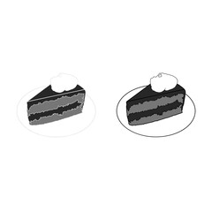 set of black and white cakes