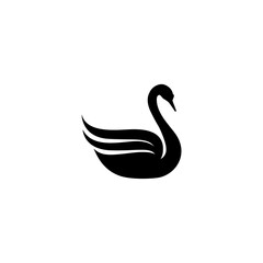 Simple swan icon logo design