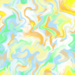 Abstract seamless pattern. Marble swirl futuristic acrylic illustration with distortion. Colorful background. Vibrant texture for modern design, print, fabric, textile, wallpaper.