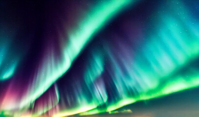 Northern Lights. Aurora borealis with starry in the night sky. Gaming RPG abstract background and...