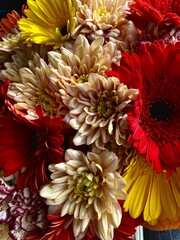 Bouquet of aster flowers. Wallpaper high quality