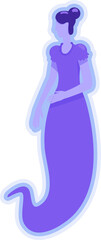 Ghost of dead woman semi flat color vector character. Standing figure. Paranormal activity. Full body person on white. Simple cartoon style illustration for web graphic design and animation