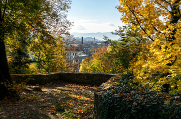 View from the Castle Hill in Cieszyn in autumn surroundings