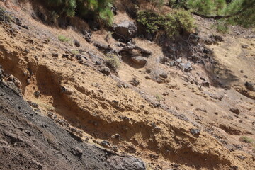 Terre et roches volcaniques ,Ténérife ,volcan  le Teide, Îles Canaries ,