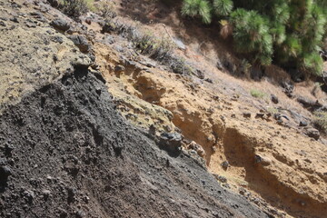 Terre et roches volcaniques ,Ténérife ,volcan  le Teide, Îles Canaries ,