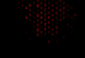 Dark red vector pattern with ABC symbols.