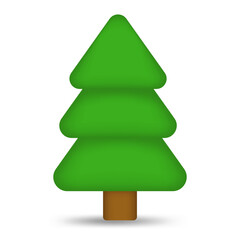 a simple Christmas tree without decorations isolated drawing on a white background