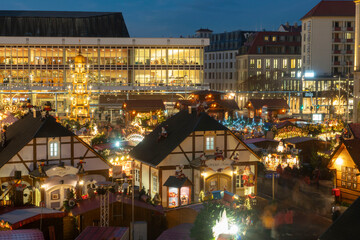 Dresden Germany Christmas market on the day of its inauguration on November 23, 2022, ...