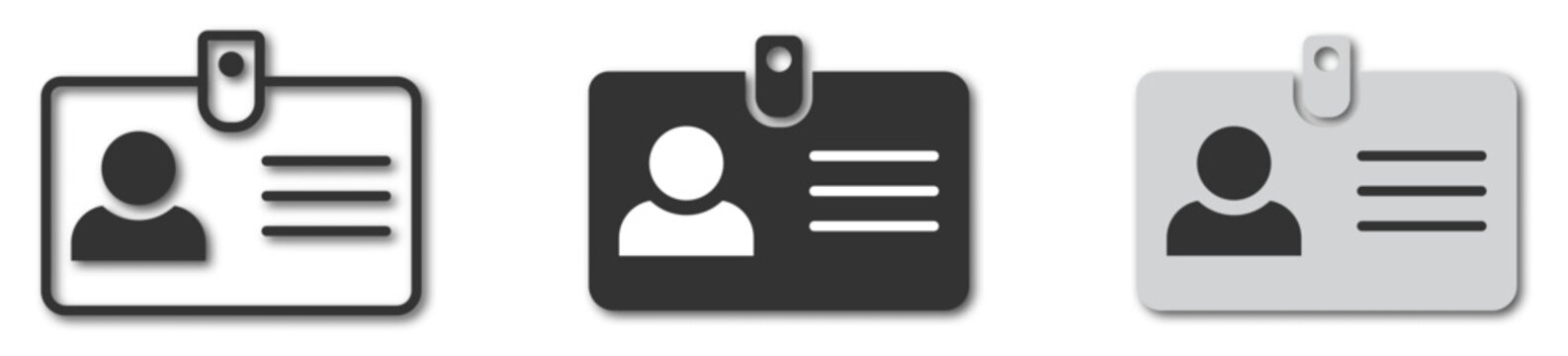 Id card badge icon. Identification card sign. Flat vector illustration.