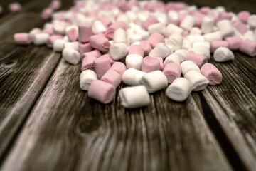 Fototapeta na wymiar pink and white candy, marshmallows