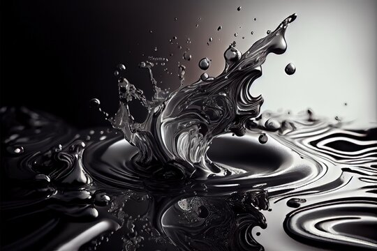 Computer-generated image of swirling black pattern. Black on black with chaotic messiness for an abstract dark art wallpaper background