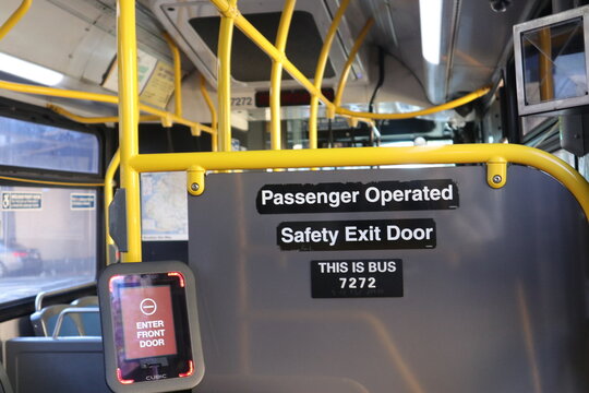 MTA bus interior public transportation