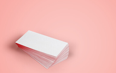 pink background stacked business card template blank
