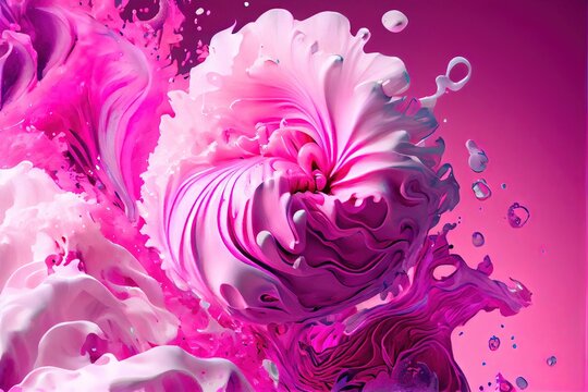 Computer generated image of abstract pink pattern. Chaotic, messy, and intricate pink pattern for wallpaper background