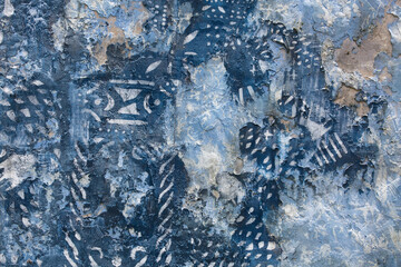 Abstract of blue patterns and textures
