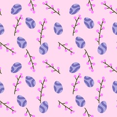 Easter eggs seamless spring pattern for kids clothes print and notebooks and wrapping paper and fabrics