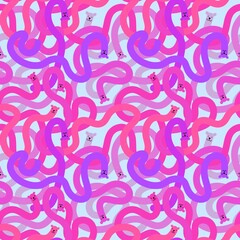 Cartoon toys animals seamless fluffy bears pattern for wrapping paper and fabrics and kids clothes print