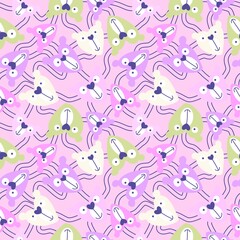 Cartoon toys animals seamless fluffy bears pattern for wrapping paper and fabrics and kids clothes print