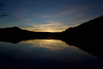 Thanksgiving day sunset over Suttle Lake, Central Oregon