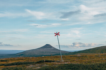 mountain in Sweden at summer time with cloud in the sky