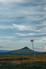 mountain in Sweden at summer time with cloud in the sky