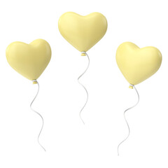 Obraz na płótnie Canvas Heart balloon. Valentine card decoration. 3D illustration.