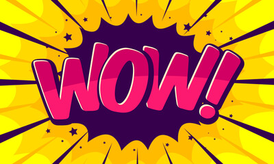 Wow text comic cartoon illustration