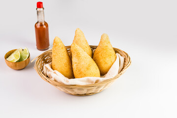 Traditional snacks, Chicken Coxinha, known as 