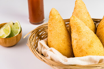 Traditional snacks, Chicken Coxinha, known as 