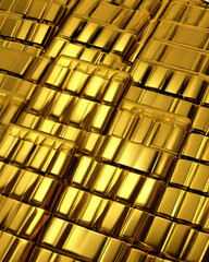 Gold bars in vault