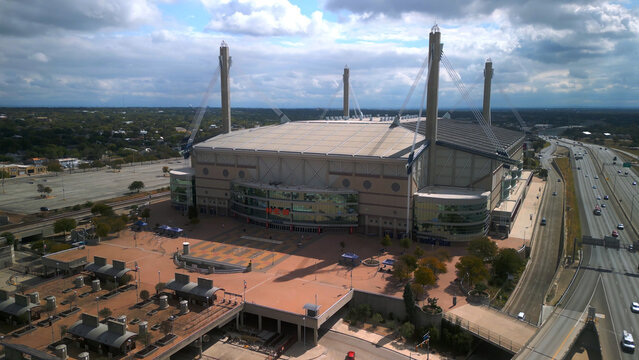 Alamodome Stadium in San Antonio Texas from above - SAN ANTONIO, TEXAS - NOVEMBER 03, 2022