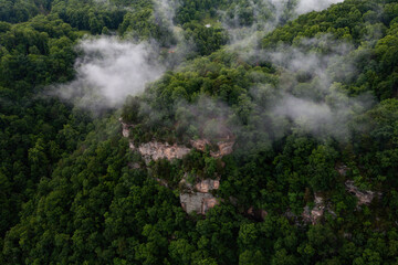 Foggy and Misty Cliffs + Forested Mountains - Hawks Nest State Park - West Virginia