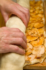 Obraz na płótnie Canvas Cinnamon Apple Pie Making Process